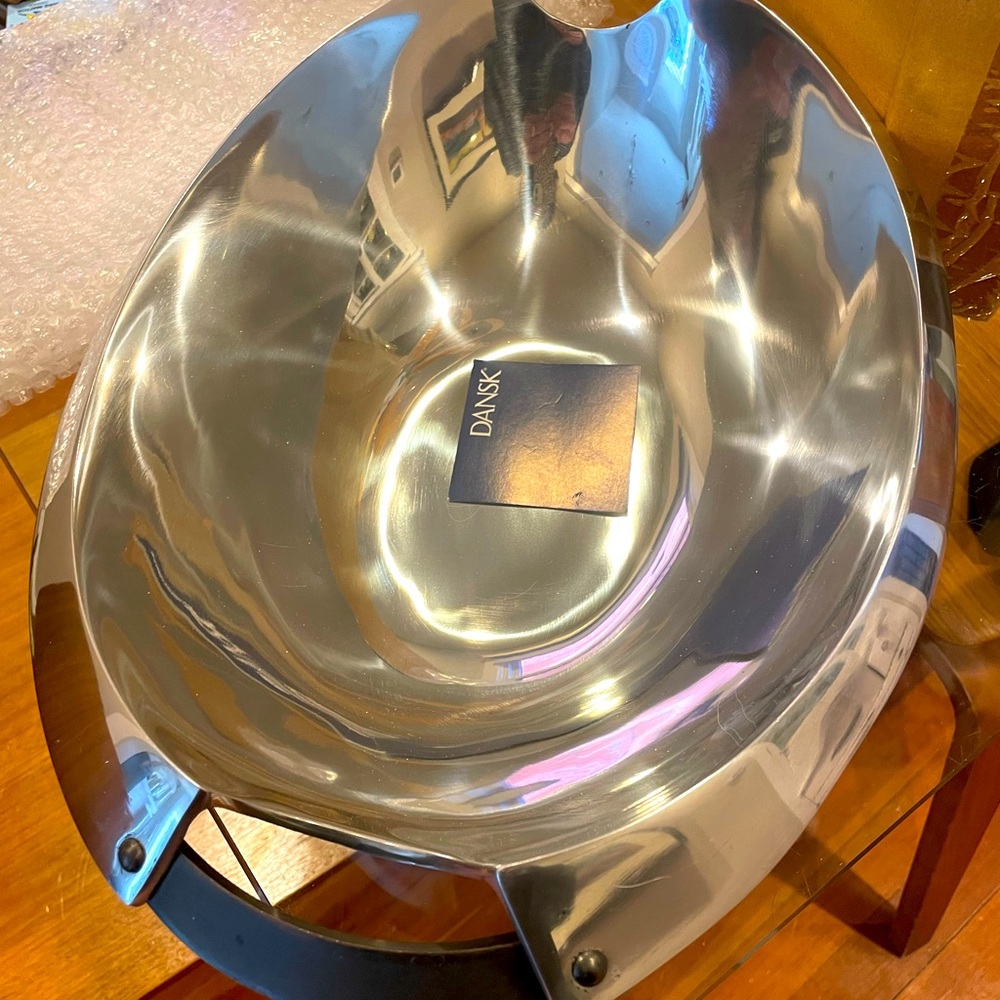 Dansk brand new silver oval serving bowl in original box-received as a gift